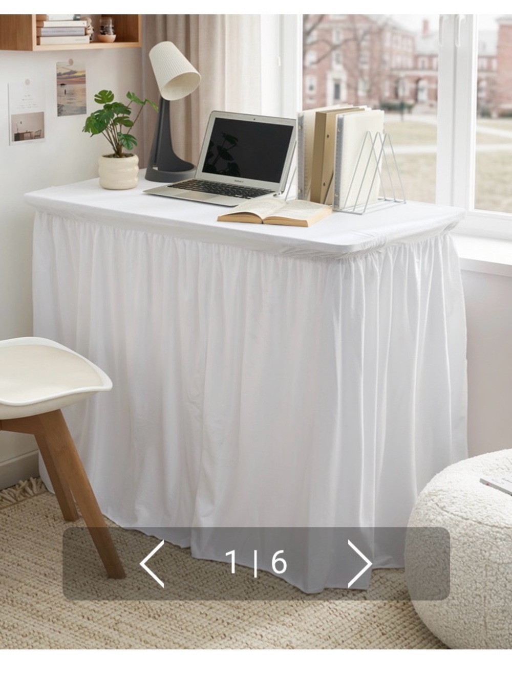 Luxury Plush Dorm Desk Skirt - White  (32”)